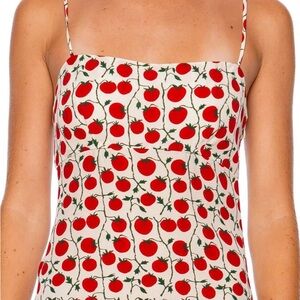 Women's Red Tomato Print Mini Dress